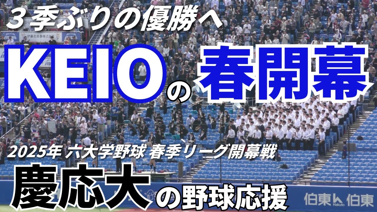 【３季ぶりの優勝へ】慶應大学の野球応援 2025年4月12日 東京六大学野球春季リーグ開幕戦 立教大学戦