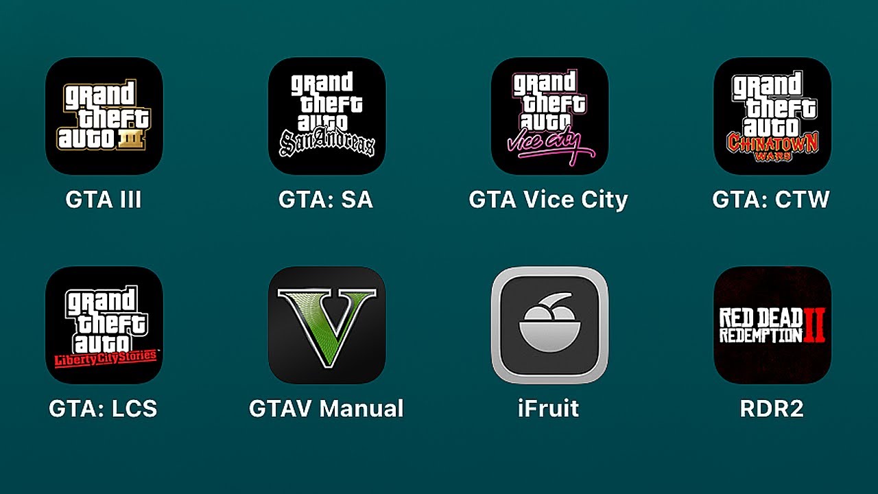 GTA III,Grand Theft Auto: San Andreas,GTA Vice City,GTA Chinatown Wars,GTA Liberty City Stories