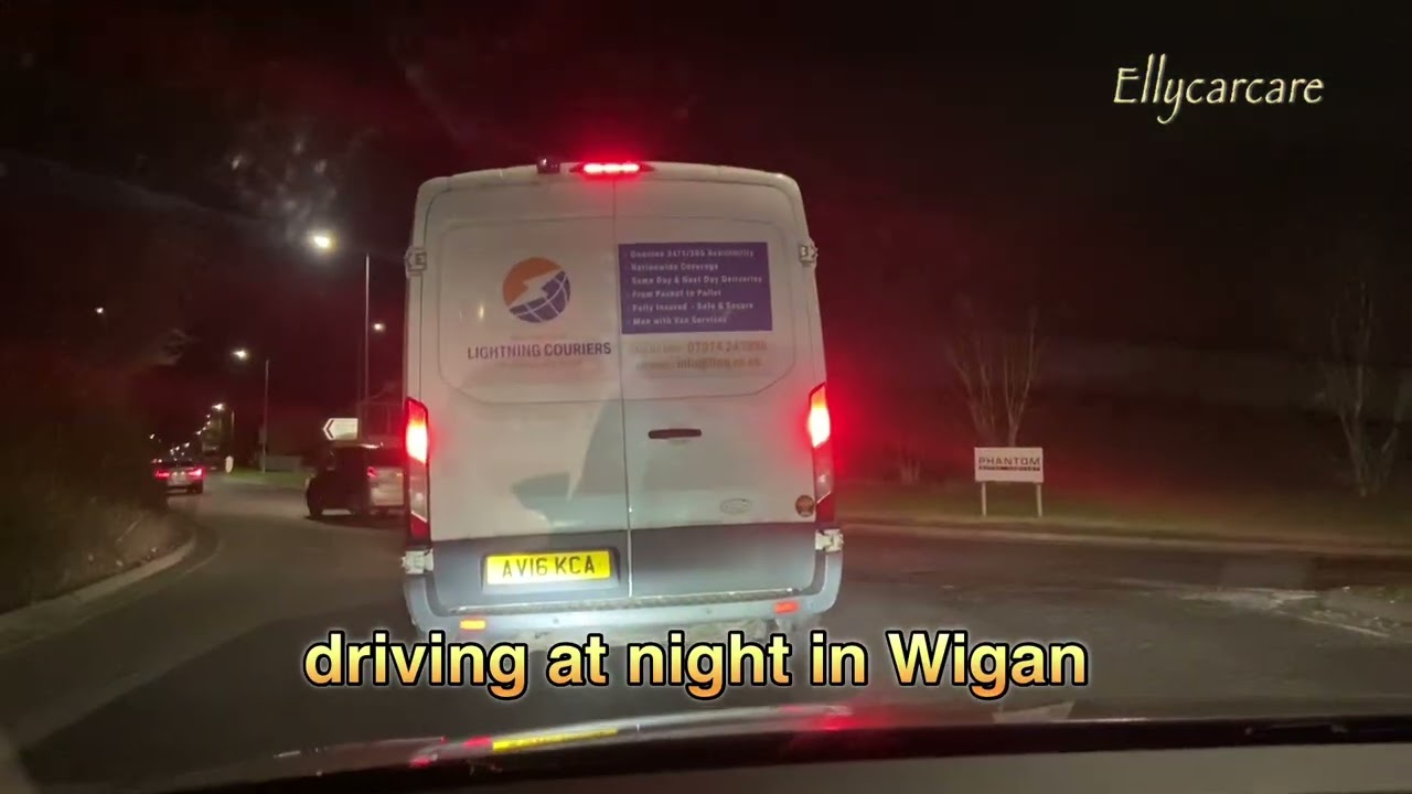 Driving at night in Wigan with Tagalog @waze 