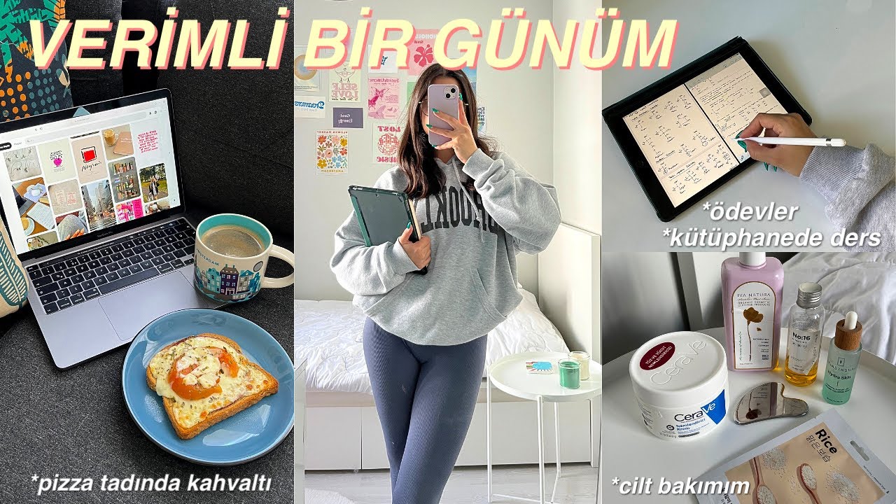 HAYATIMDAN BİR GÜN || okulsuz bir gün, kütüphane, cilt bakımı, ödevler, rutinlerim