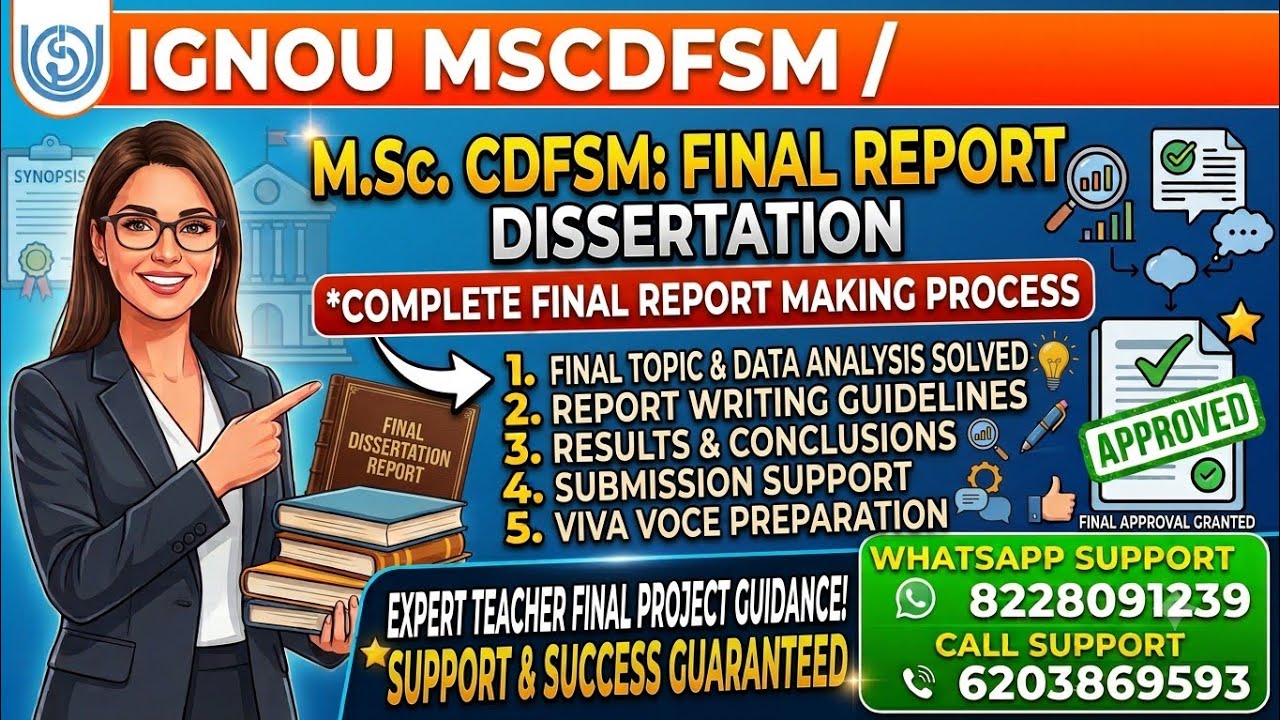 IGNOU MSc dfsm dissertation project mfnp 12 / ignou mscdfsm synopsis kaise banaye / wtsp 8228091239