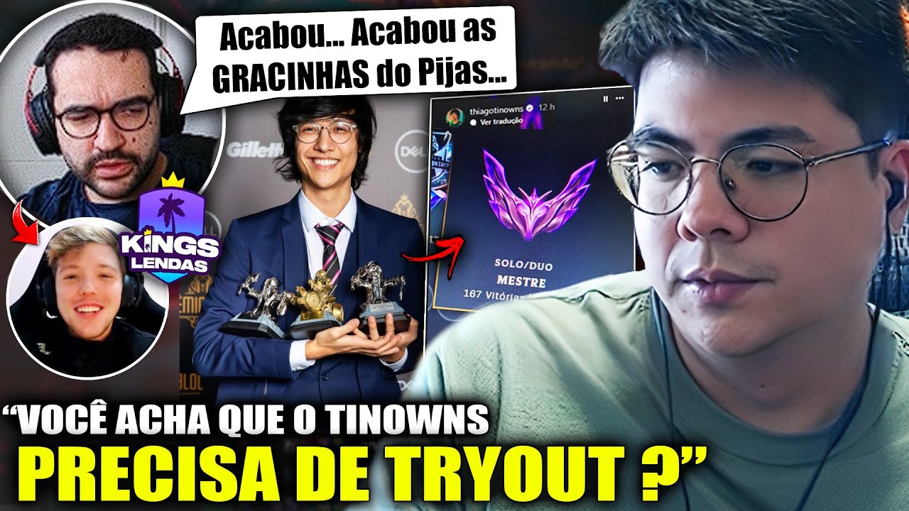 EsA e Brucer sobre TRYOUT do TINOWNS! Takeshi deixa RECADO pro Pijack para o Kings Lendas