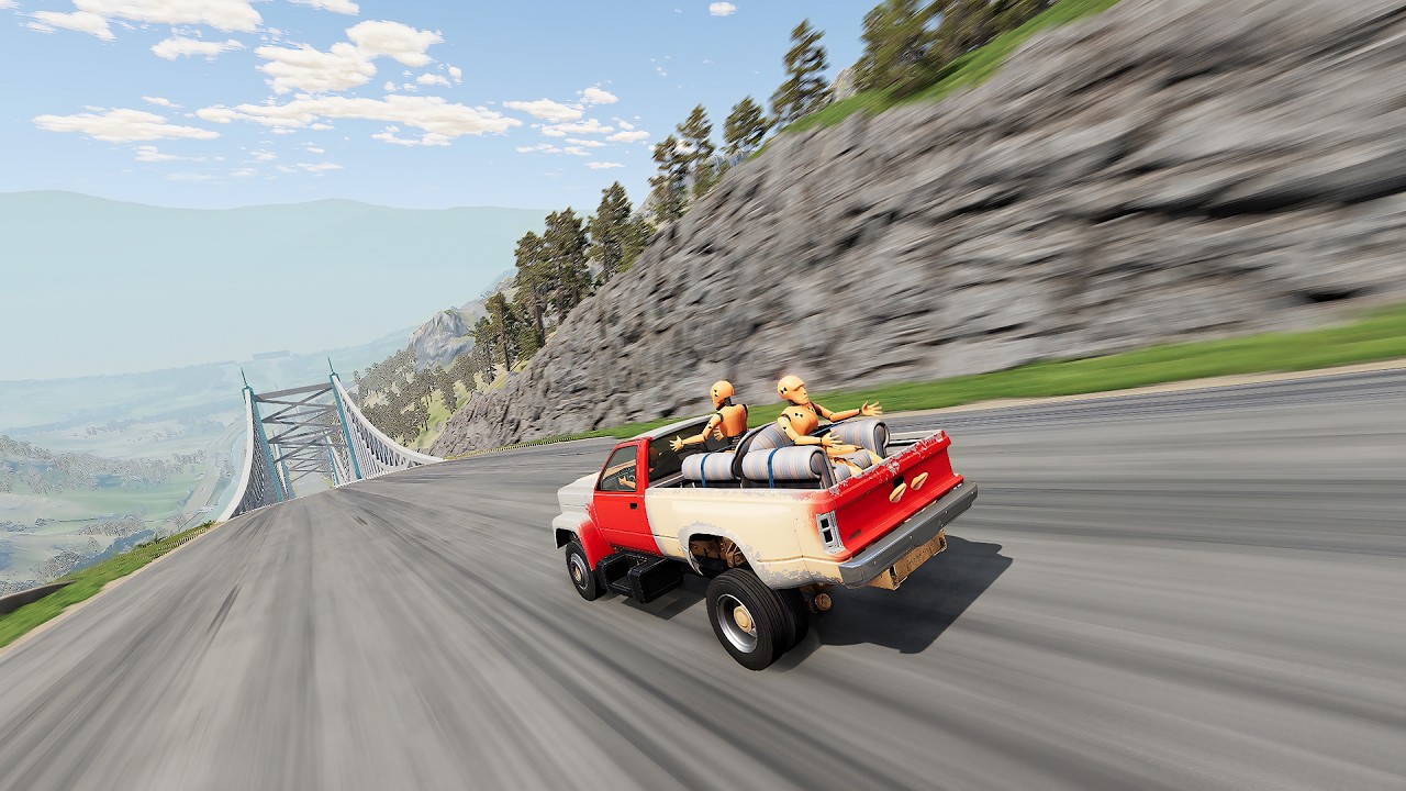 Full Throttle INSANE Long Downhill lane ! | BeamNG.drive Epic Crashes & Speed Test #28