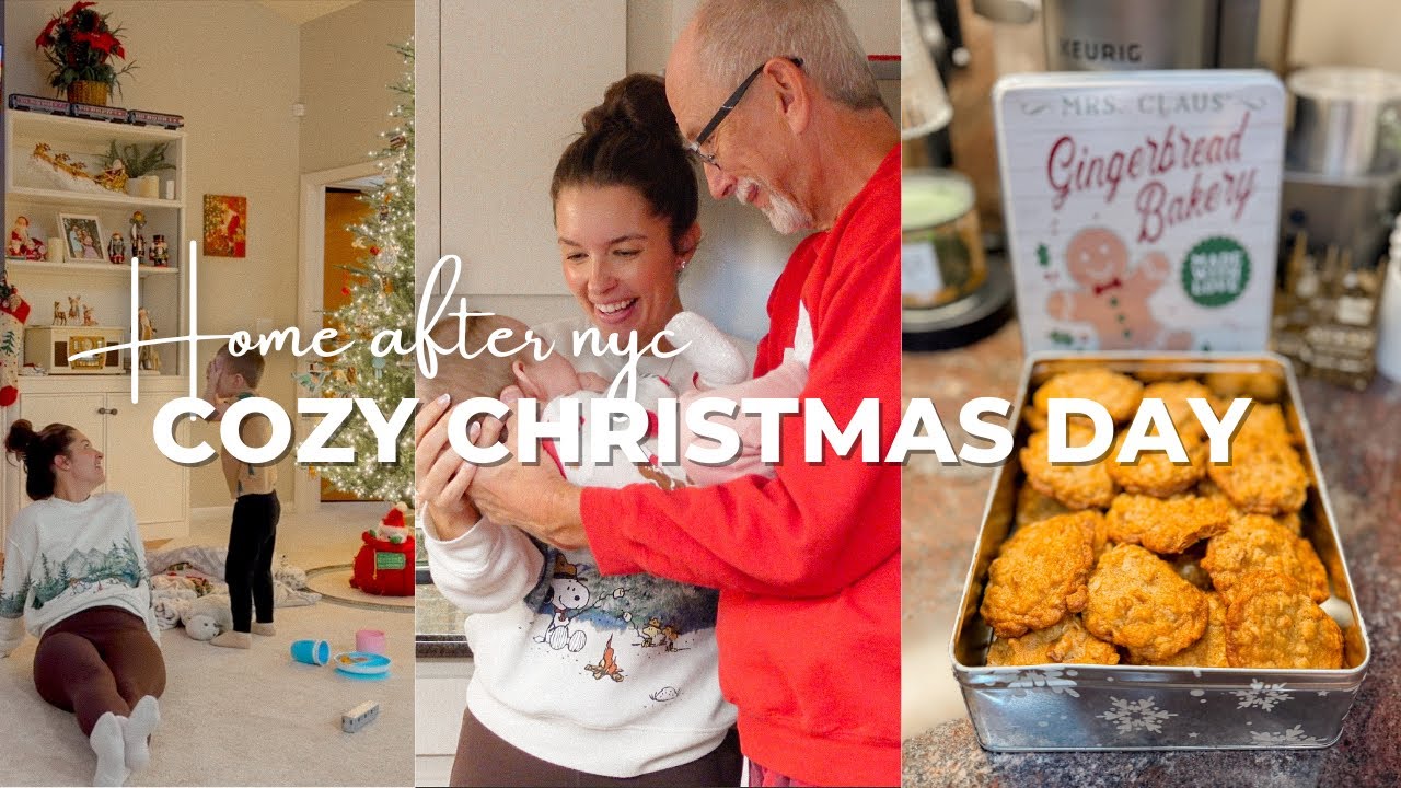 Cozy Day at Home After NYC | Baking Grandma's Cookies, Holiday Tidy & Family Lights Drive