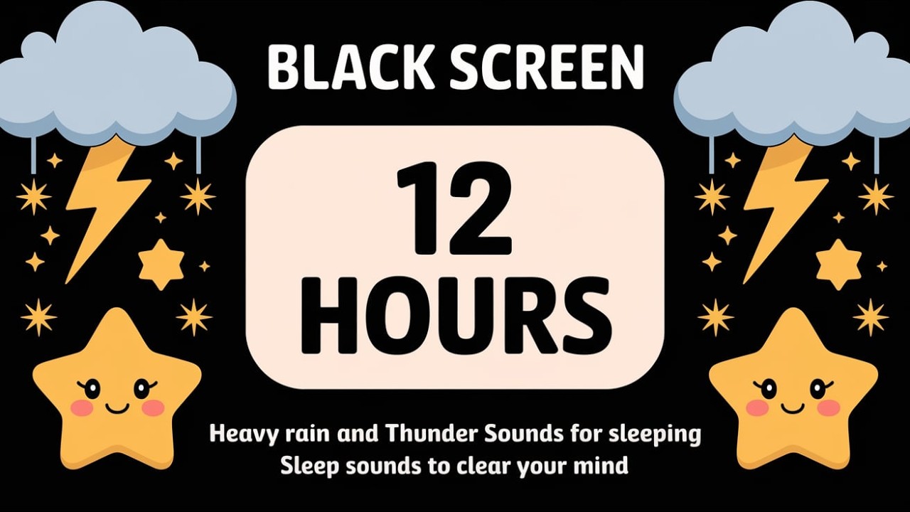 BLACK SCREEN Heavy Rain and Thunder Sounds for Full Night Sleep and Total Relaxation 4