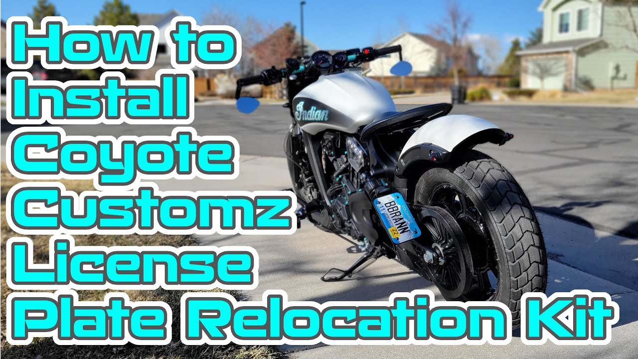 Как установить комплект для переноса номерного знака Coyote Customz на Indian Scout Bobber