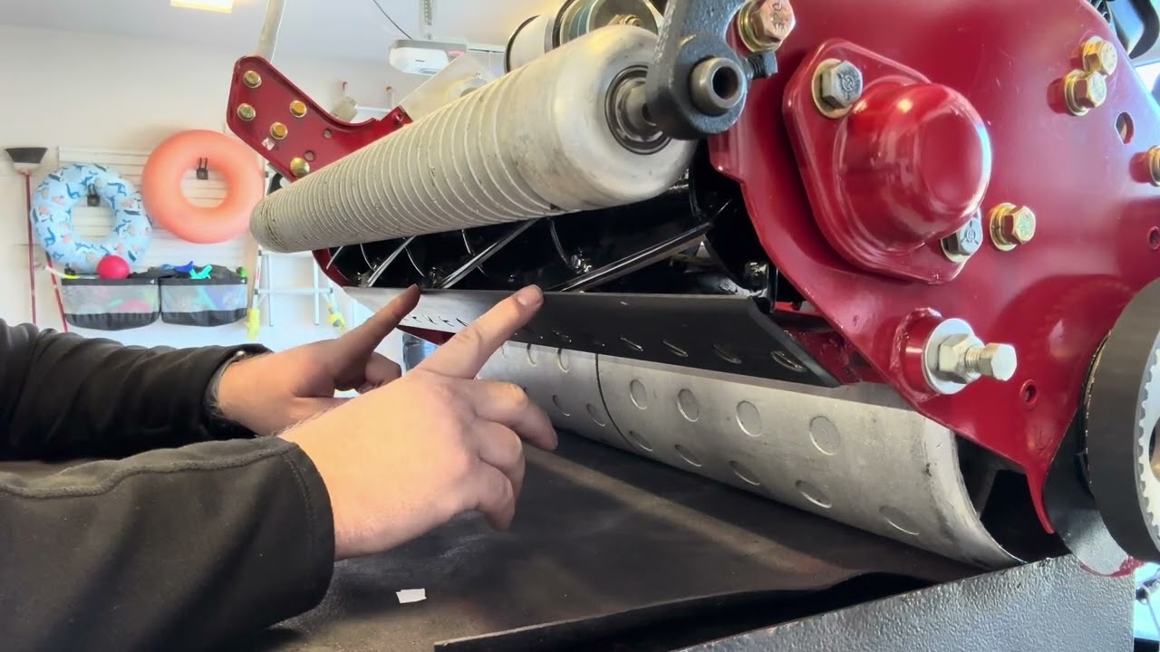 Finishing up a GM1600 Toro greensmaster by backlapping and making sure it cuts all the way across.