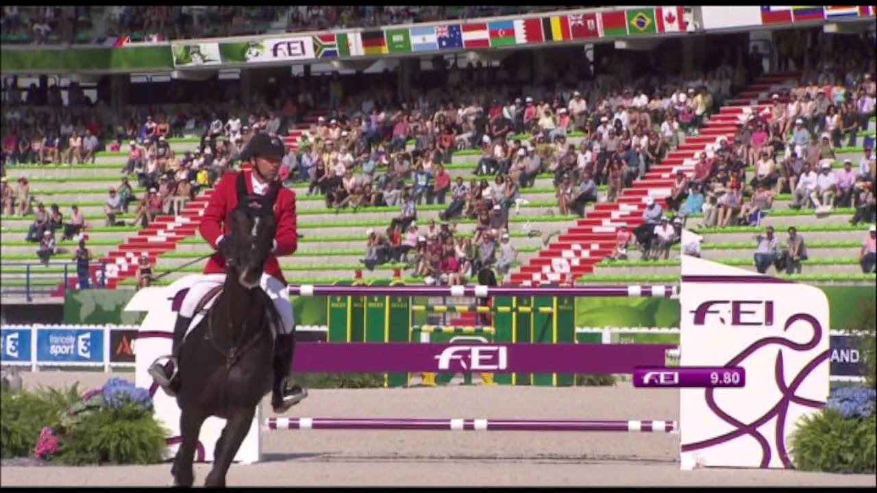 JEM 2014 : Eric Lamaze aux phases qualificatives du concours de saut d'obstacles.