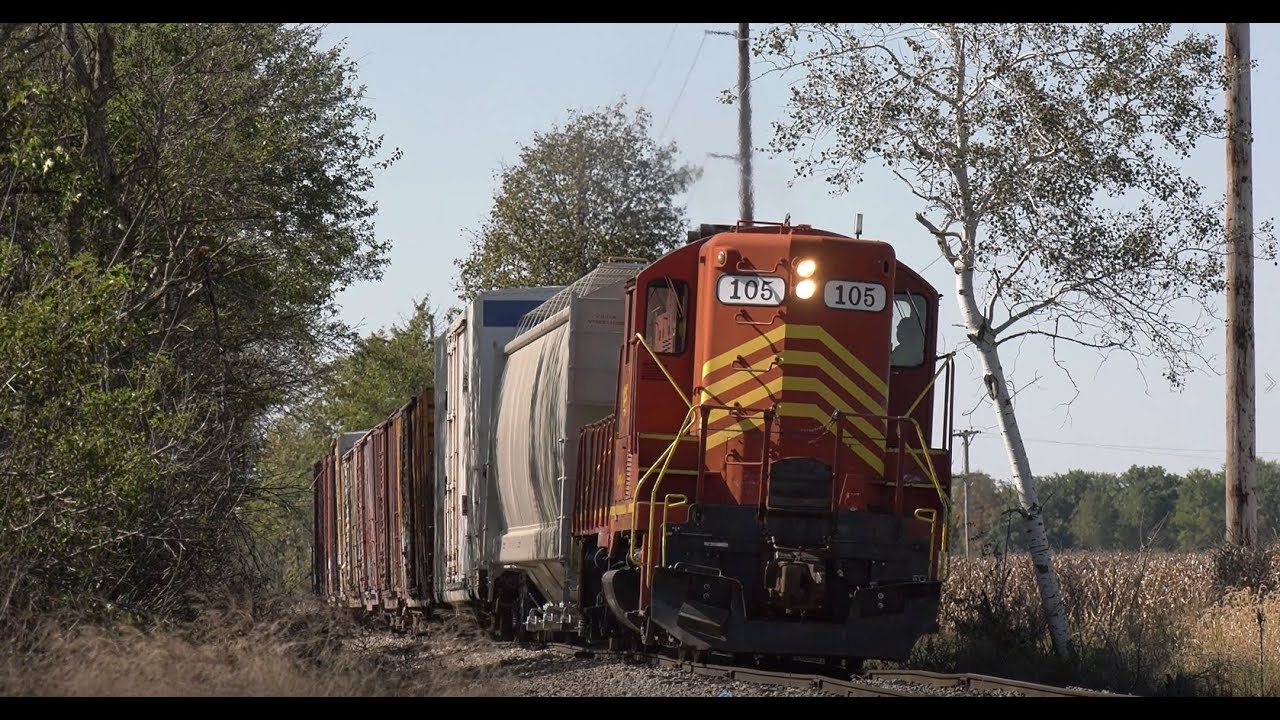 PREX 105 on the ND&W Railroad former Maumee and Western railroad GP9 highhood train on bad track