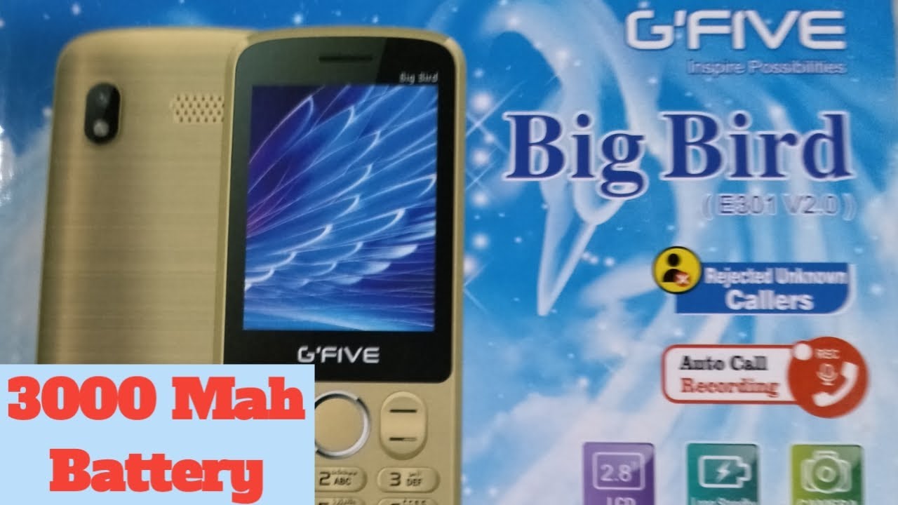 G Five Big Bird Mobile Unboxing 3000 Mah Battery Rs 2000