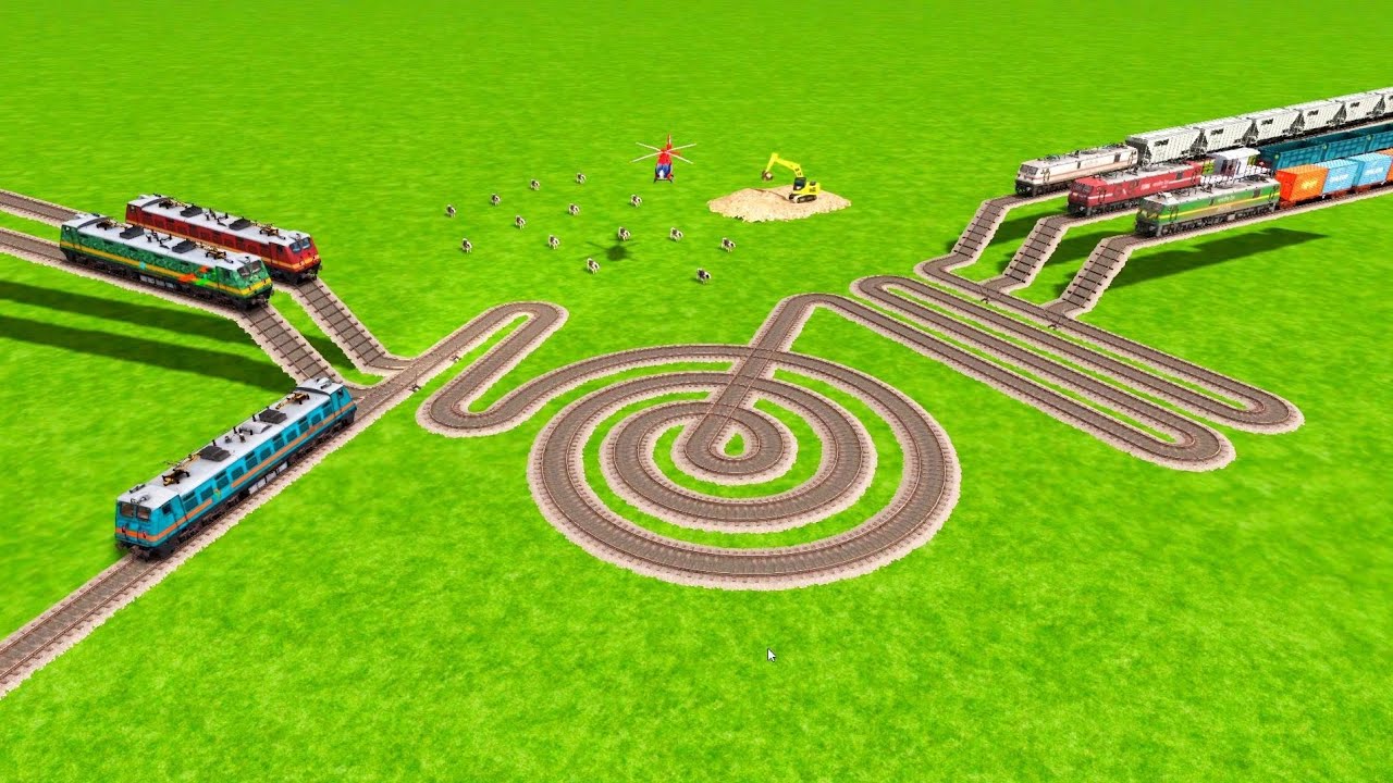 SIX TRAINS RUNNING AT CRAZIEST BUMPY ROUND CIRCLES TRACKS SNAKE TRACKS/ Beamng Drive train simulator