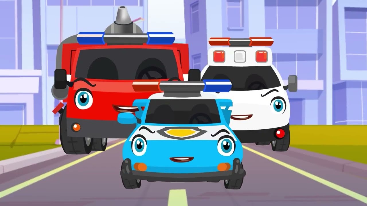 Trapped in Drying Cement!! 🚧😱 | Police Car & Friends Emergency Rescue Cartoon