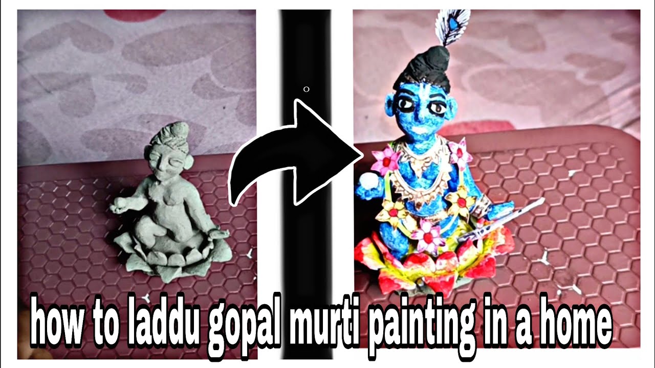 how to make laddu gopal idol | how to laddu gopal murti painting in a home