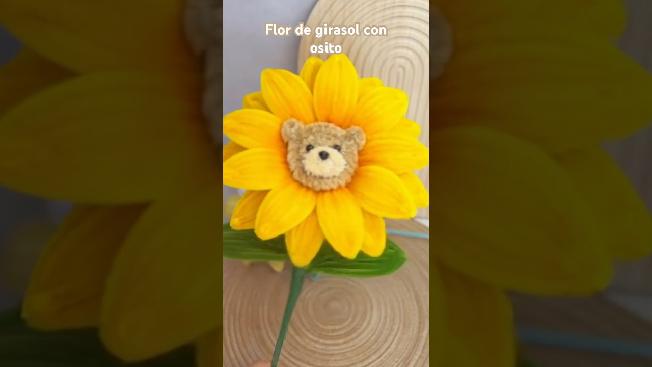 Cómo hacer una flor girasol de limpiapipas con ositos #diy #limpiapipas #girasol #flores #handmade