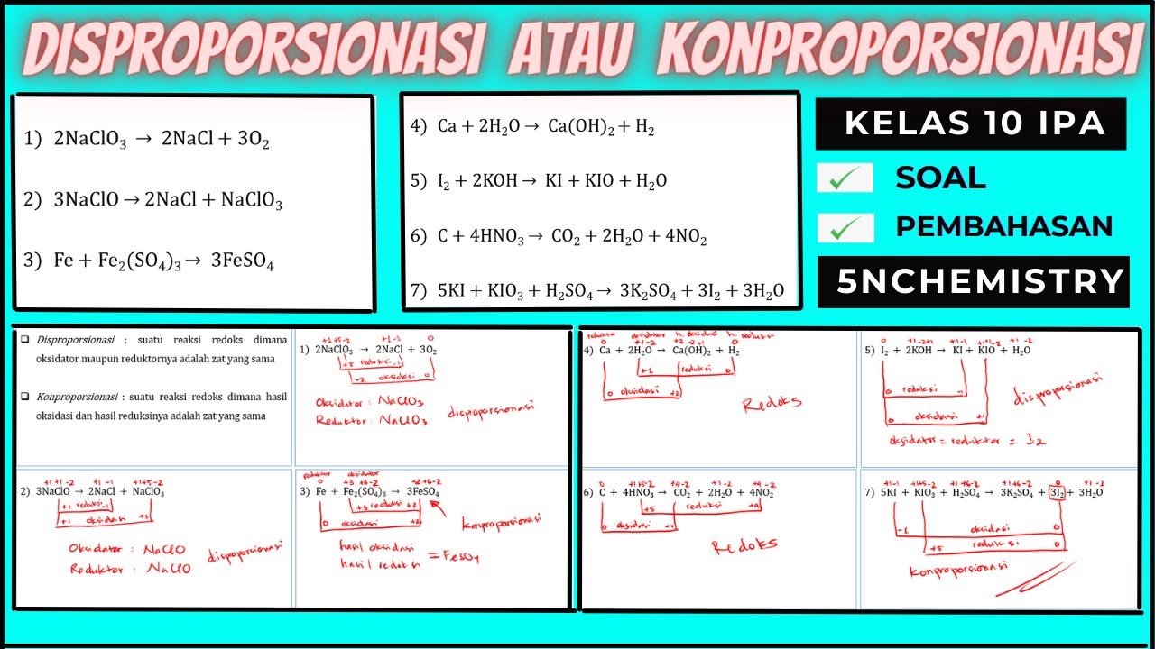 Termasuk Disproporsionasi atau Konproporsionasi‼️Reaksi Redoks Kelas 10