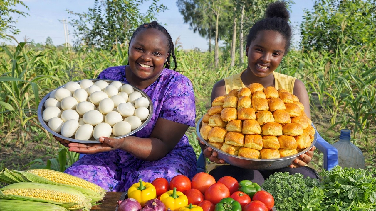 Authentic African Egg Curry with Fresh Corn 🌽 | Farm to Table Village Cooking