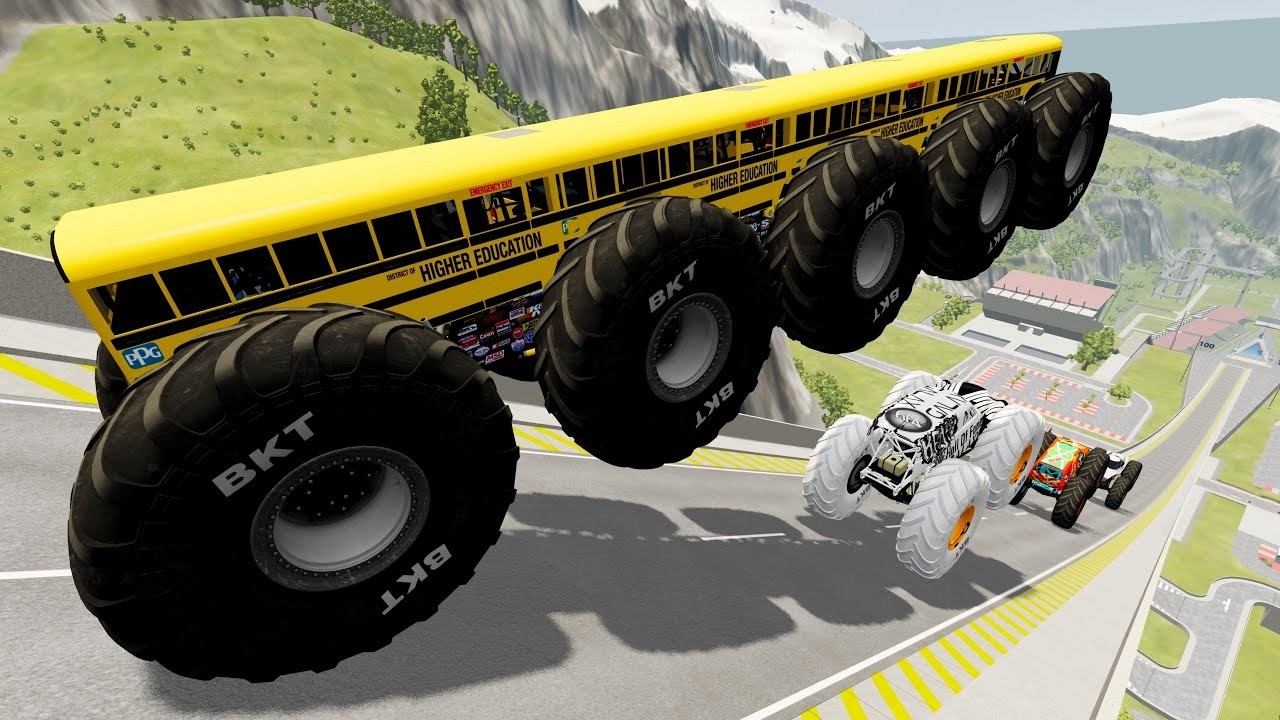 Epic High Speed Monster Truck Jumps And Crashes #076 - BeamNG Drive