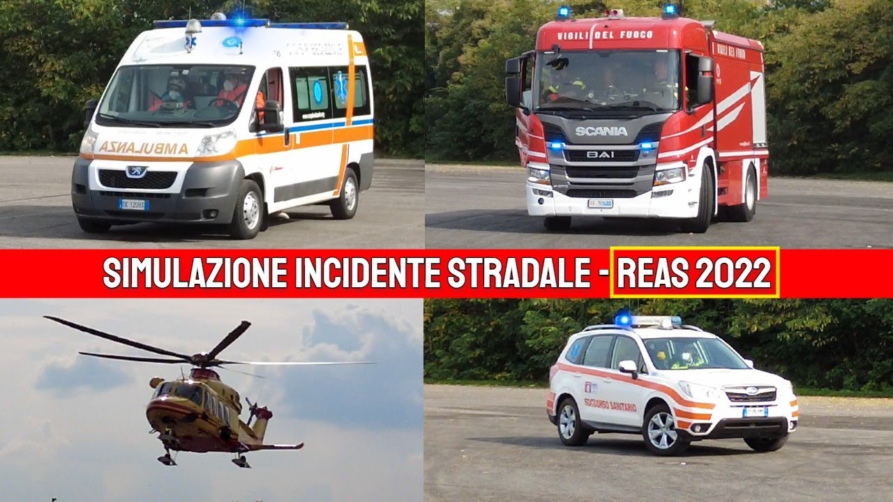 REAS 2022 Simulazione Incidente Stradale + Elisoccorso Agusta AW139