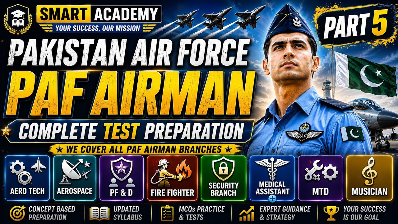 PAF Airman Complete Test Preparation Part 5 | Aero Tech, Aerospace, PF & DI, Fire Fighter, Security