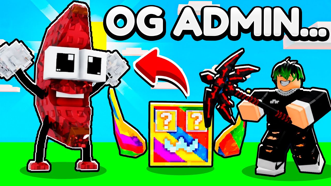 PEGUEI O NOVO OG ADMIN NO MINERE UMA LUCKY BLOCK!!