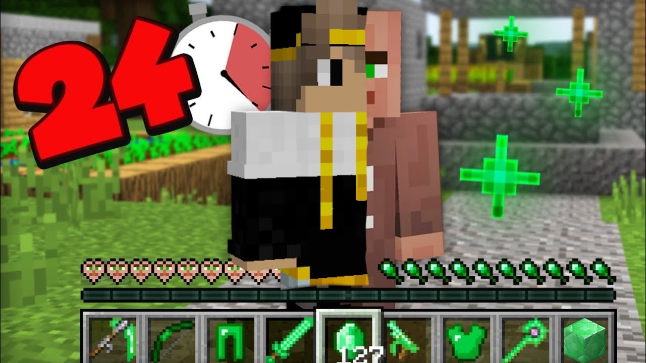 🗿QISHLOQI BOʻLIB 24 SOAT YASHAB KOʻRAMAN | MINECRAFT UZBEK TILIDA