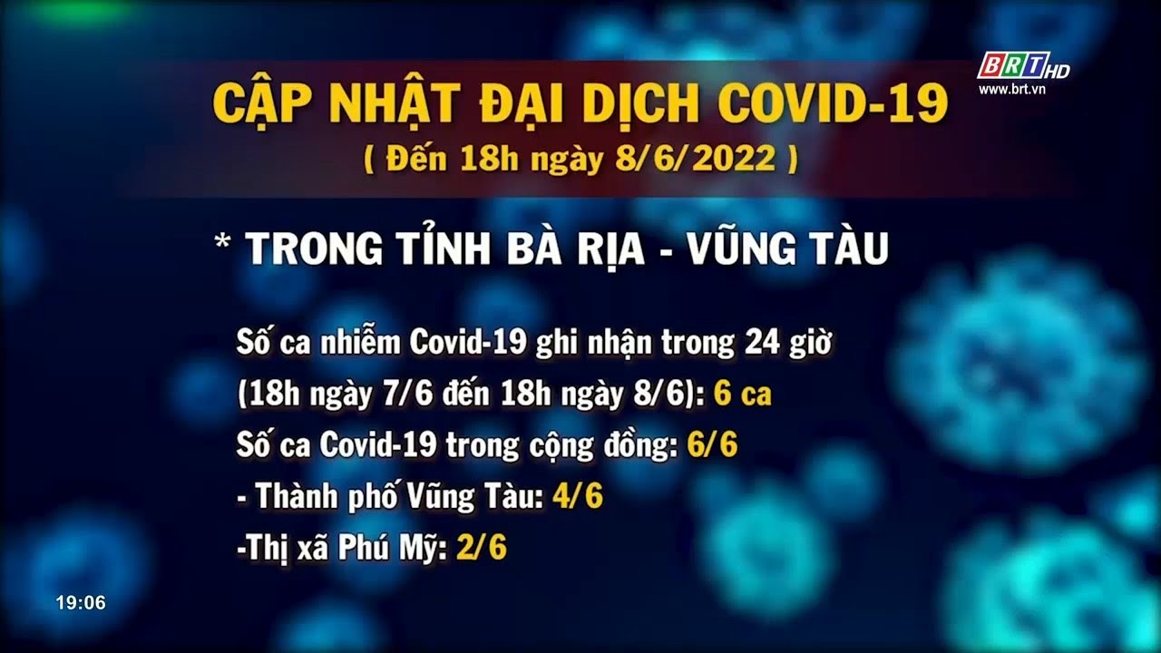 Diễn biến dịch Covid-19 tại tỉnh BR-VT ngày 8/6/2022 | BRTgo