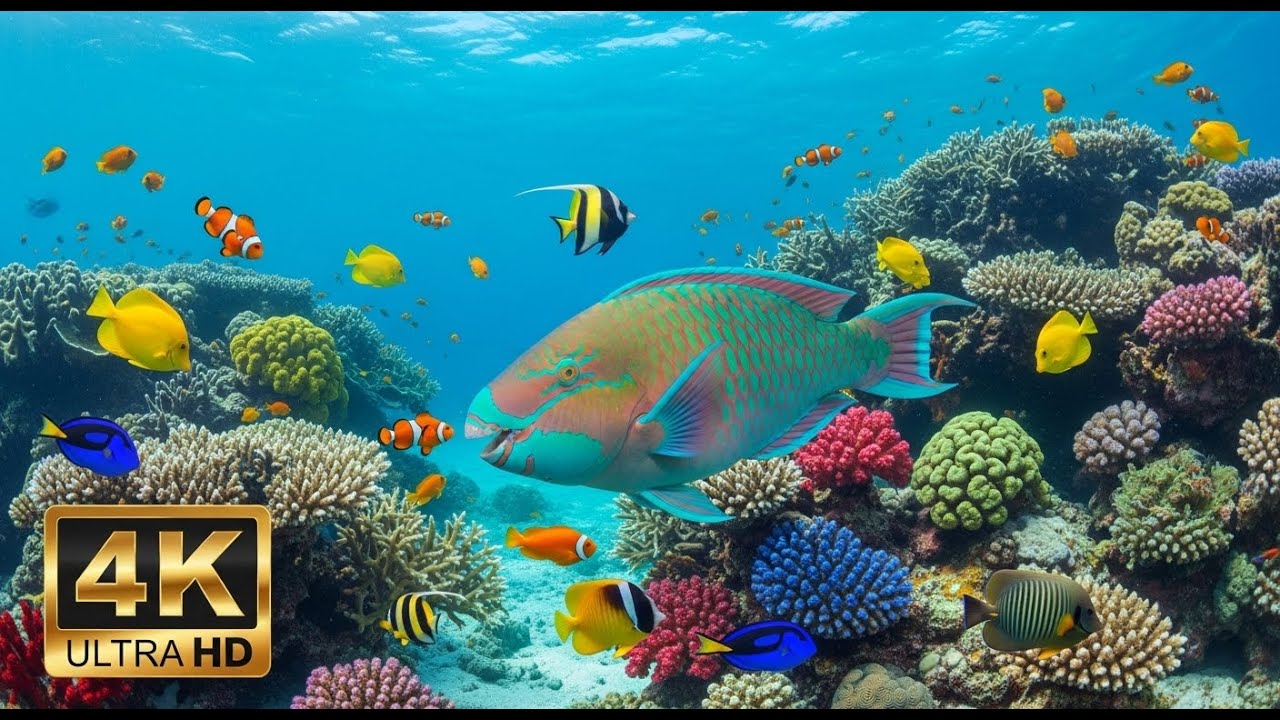 🐟 4K Aquarium Screensaver – Colorful Tropical Fish & Peaceful Ocean Ambience