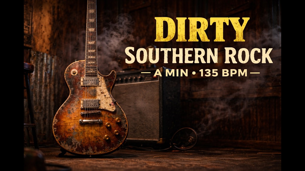 Dirty Southern Rock Jam in A Minor  Gritty Guitar Backing Track – 135 BPM