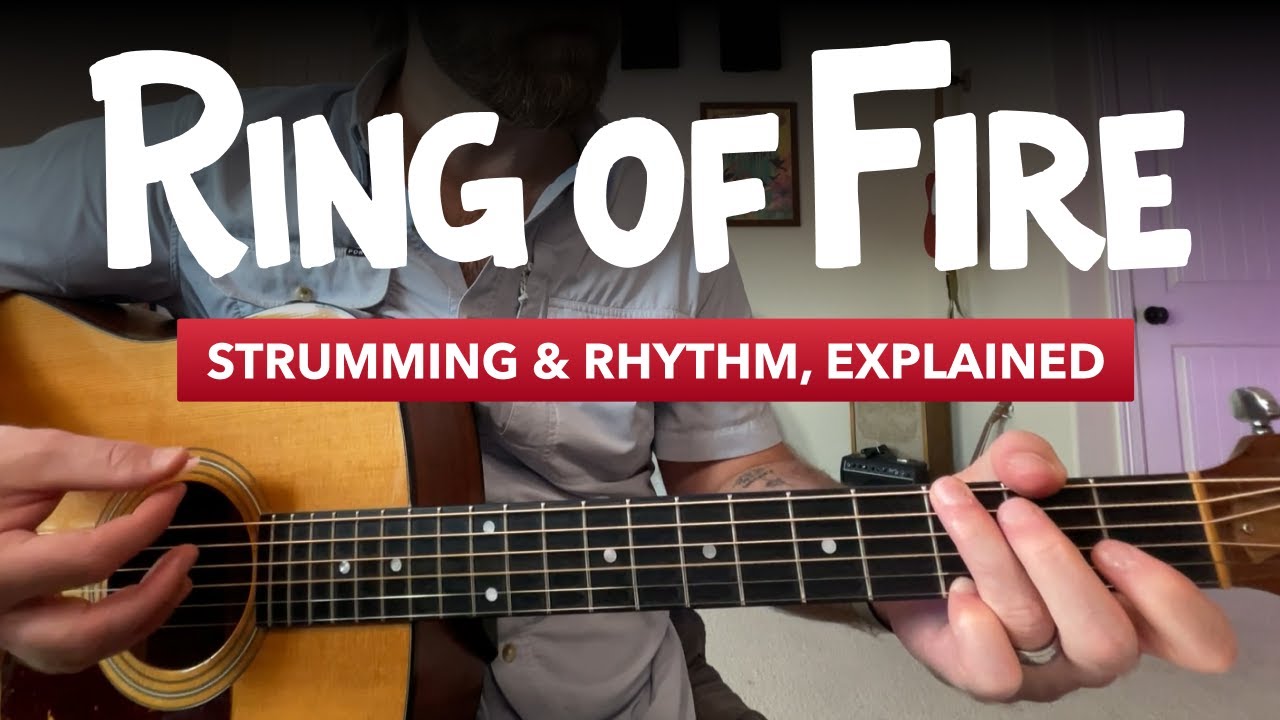 Объяснение сложного ритма Ring of Fire (урок игры на гитаре с обучением игре боем)