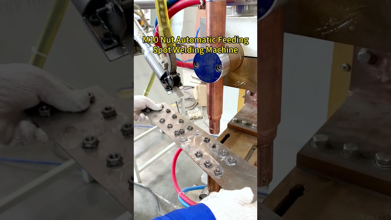 nut welding machine，Automatic feeding nuts and automatic spot welding  #nutspotweldingmachine