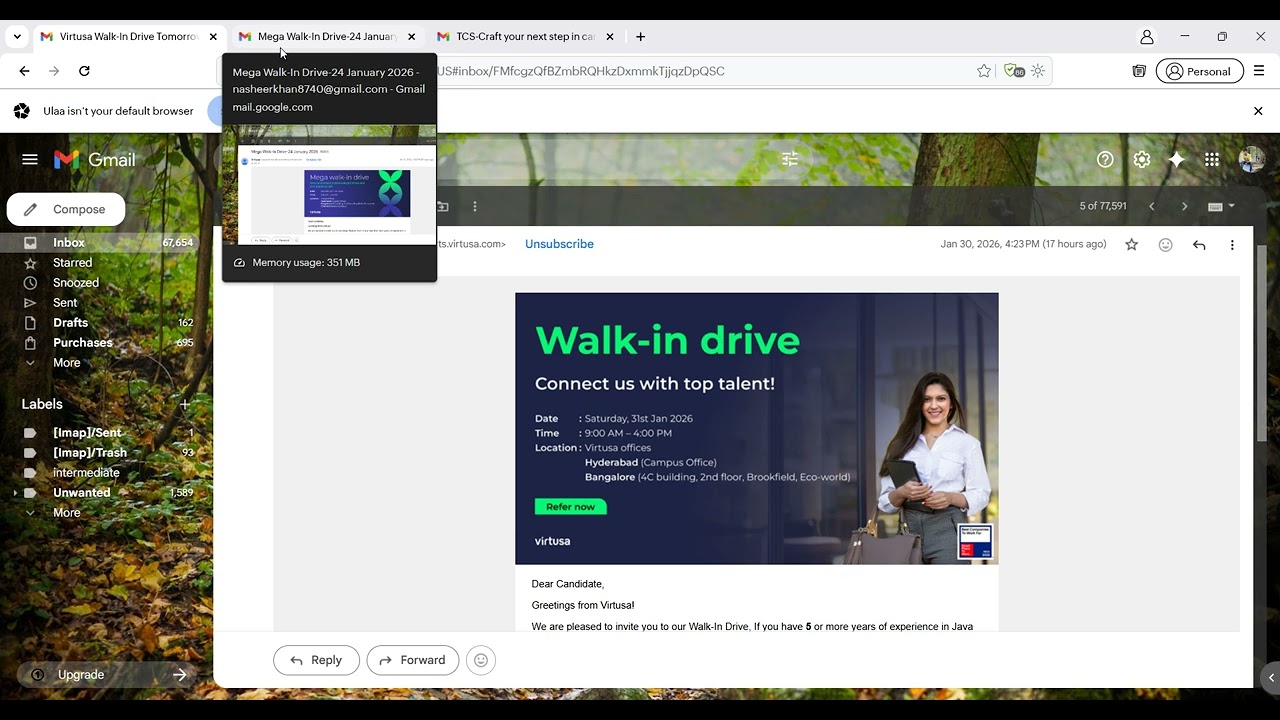 walk-in drive in hyderabad & Banglore  #walkindrive #softwareengineer #virtusa