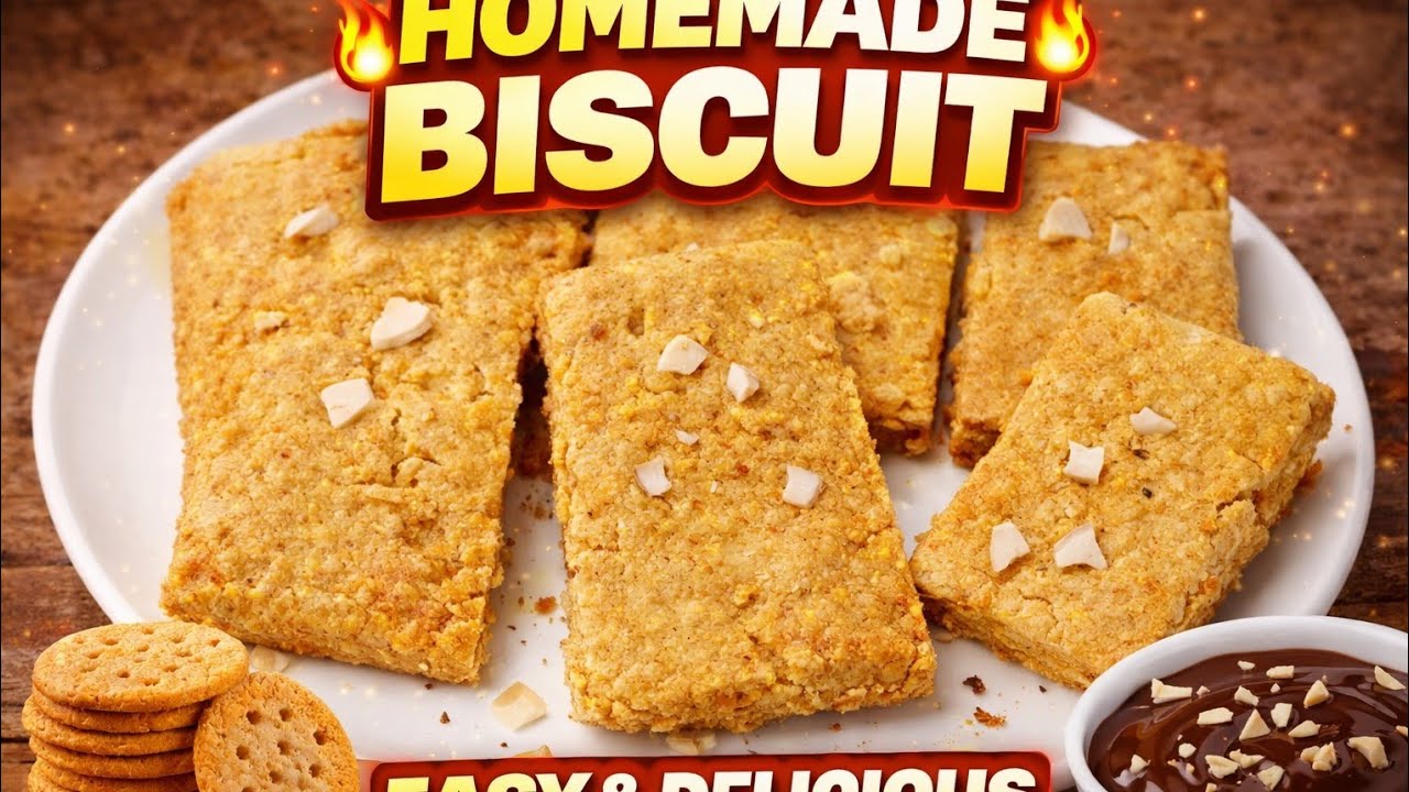 घर पर कुरकुरे Biscuit कैसे बनाएं 😍 •• Easy Homemade Biscuit Recipe | बिना Oven 👌