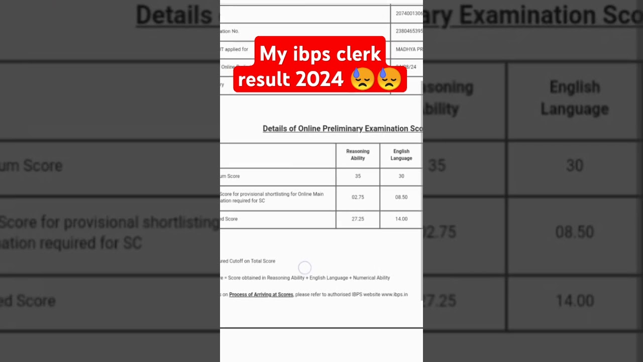 My ibps clerk result 2024 😓😓!#ibpsclerk #trending #banking #shortsfeed #shorts #viralshorts