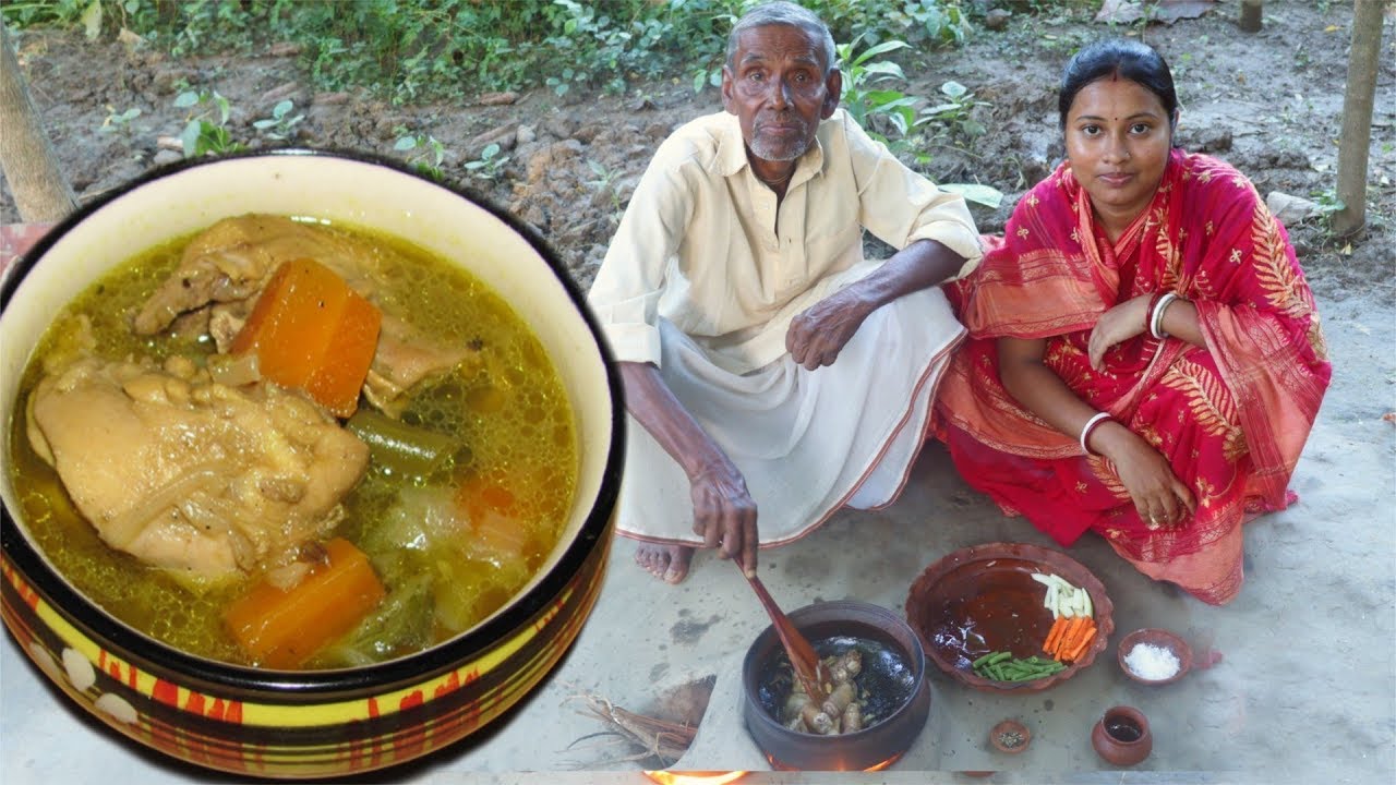 CHICKEN STEW ! Village Style  Home Made CHIKEN STEW Cooking By Our GrandFather/Chicken Soup Recipes