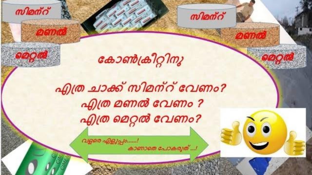 cement, sand, aggregate calculation in concrete,Malayalam -എത്ര ചാക്ക് സിമന്റ് വേണം ?