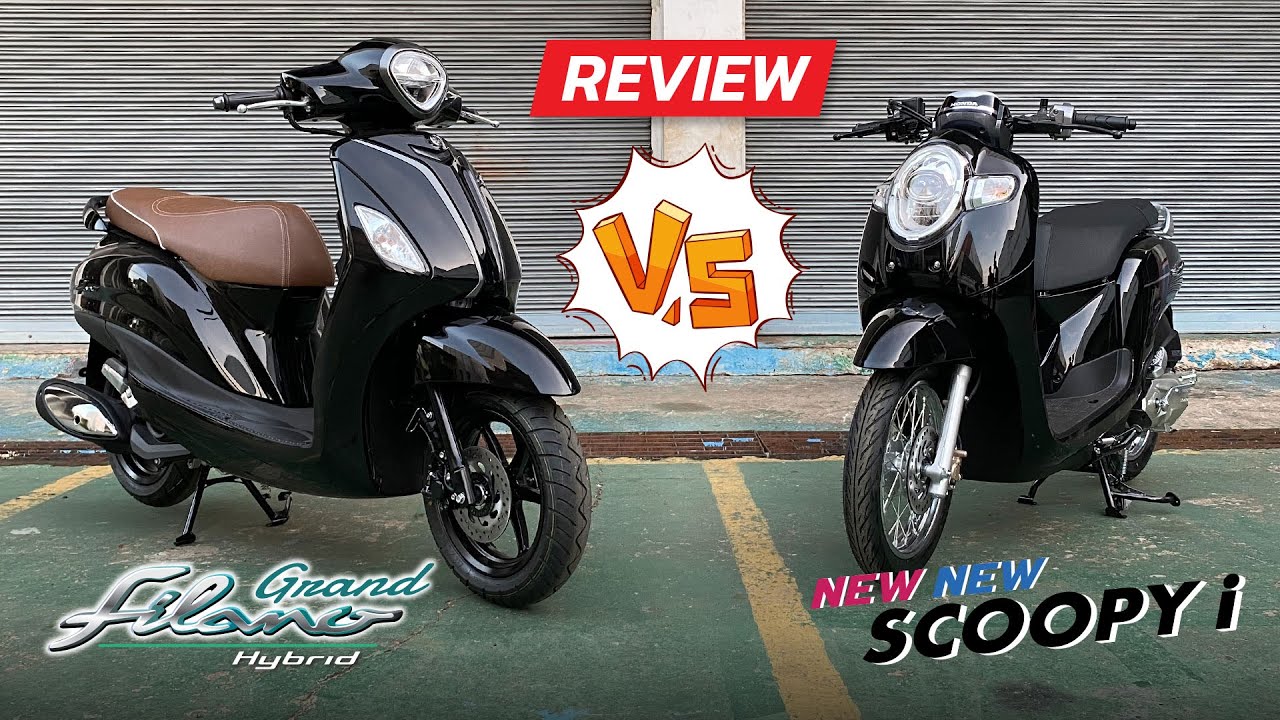Grand Filano Hybrid Vs Scoopy i ออโตเมติก 2 รุ่นยอดฮิต รีวิวเทียบสีดำให้ชมกันชัดๆ รอบคัน