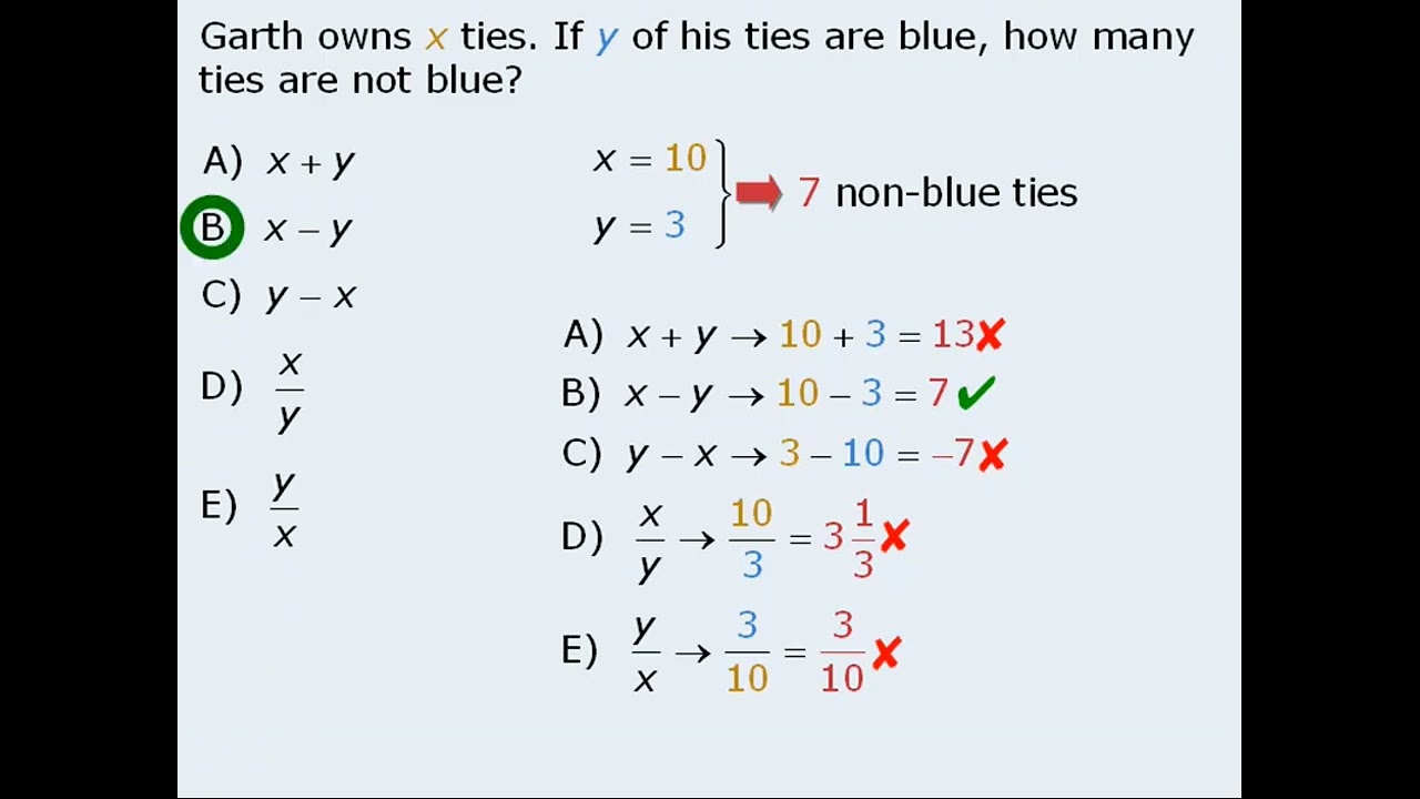 GRE Math | Word Problems: Variables in Answer Choices, Algebraic & Input-Output Tips