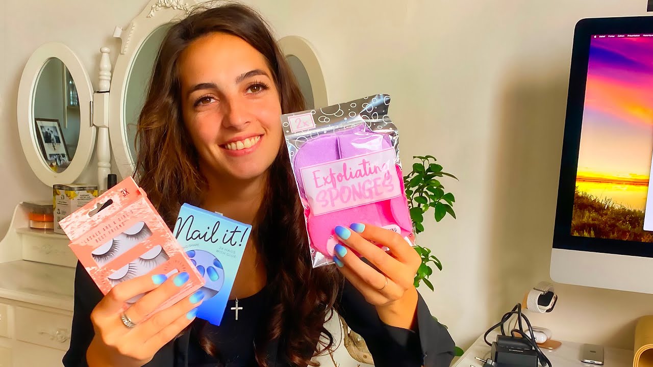LA NOUVEAUTÉ DE CHEZ ACTION AVEC L'ÉPONGE EXFOLIANT LES NOUVEAUX FAUX ONGLES ET LE PACK DE FAUX CILS