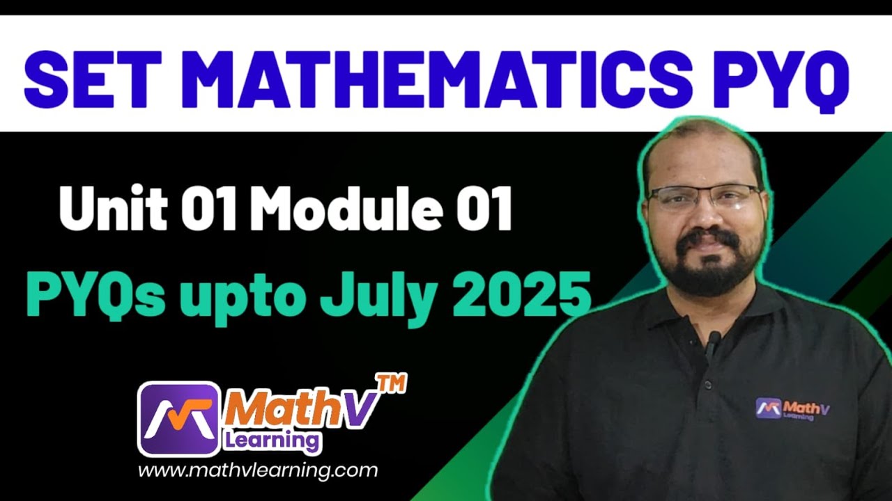 SET Mathematics PYQs Unit 01 Module 01 Questions Kerala SET Mathematics #keralapsc #keralaset
