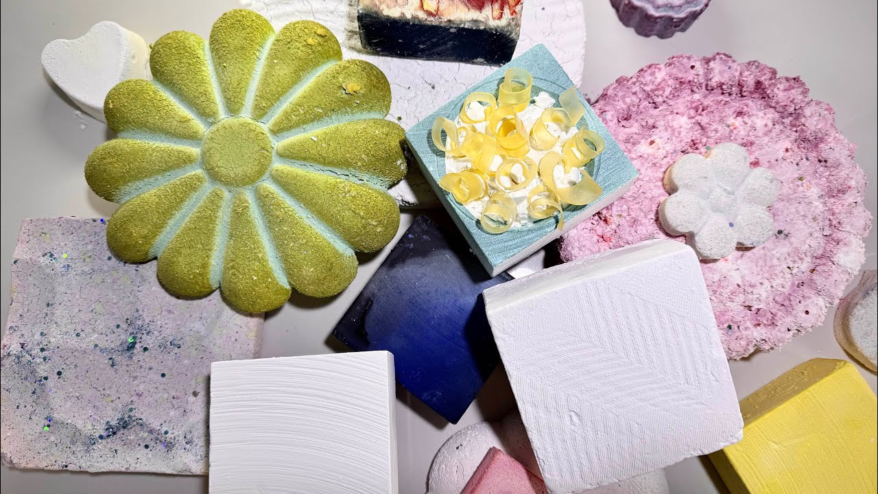Neighborhood with chalks of various textures丨Dyed chalk丨ASMR