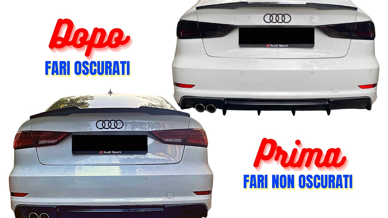 Fari neri oscurati a pellicola Audi A3 8V Sedan 2012 - 2019