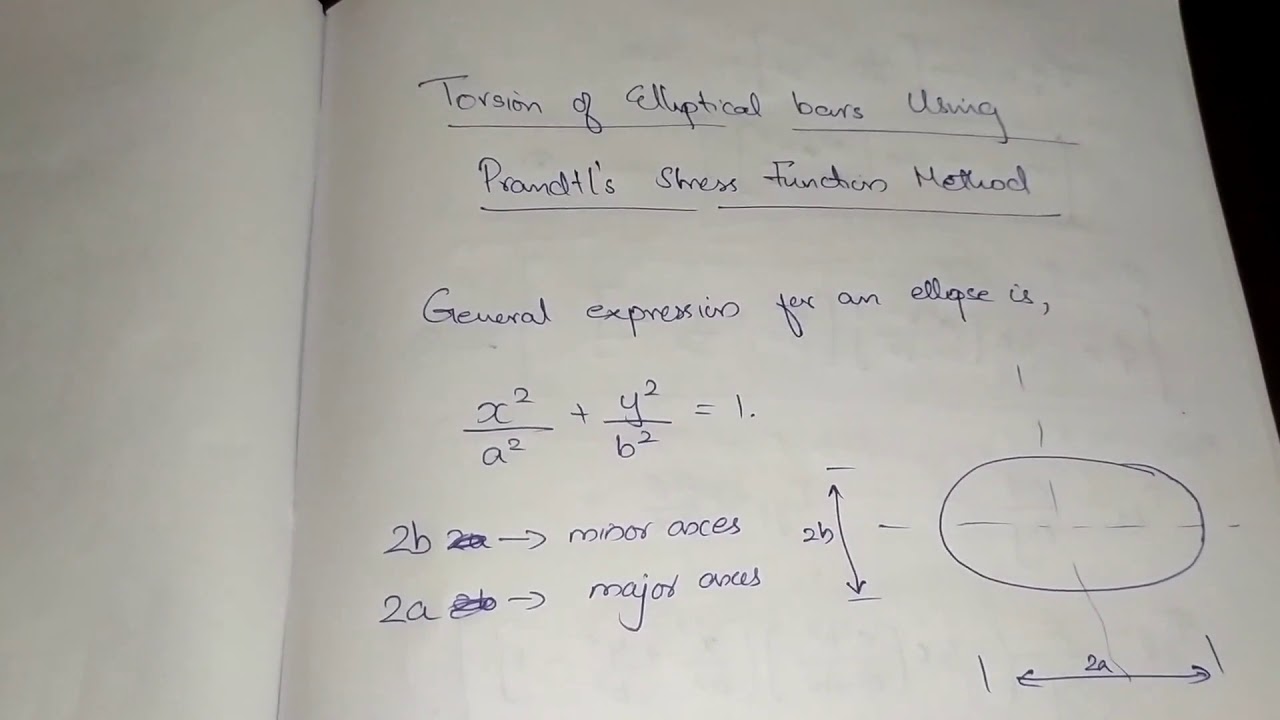 Amos-lec 33 Torsion of elliptical bar using Prandtl method