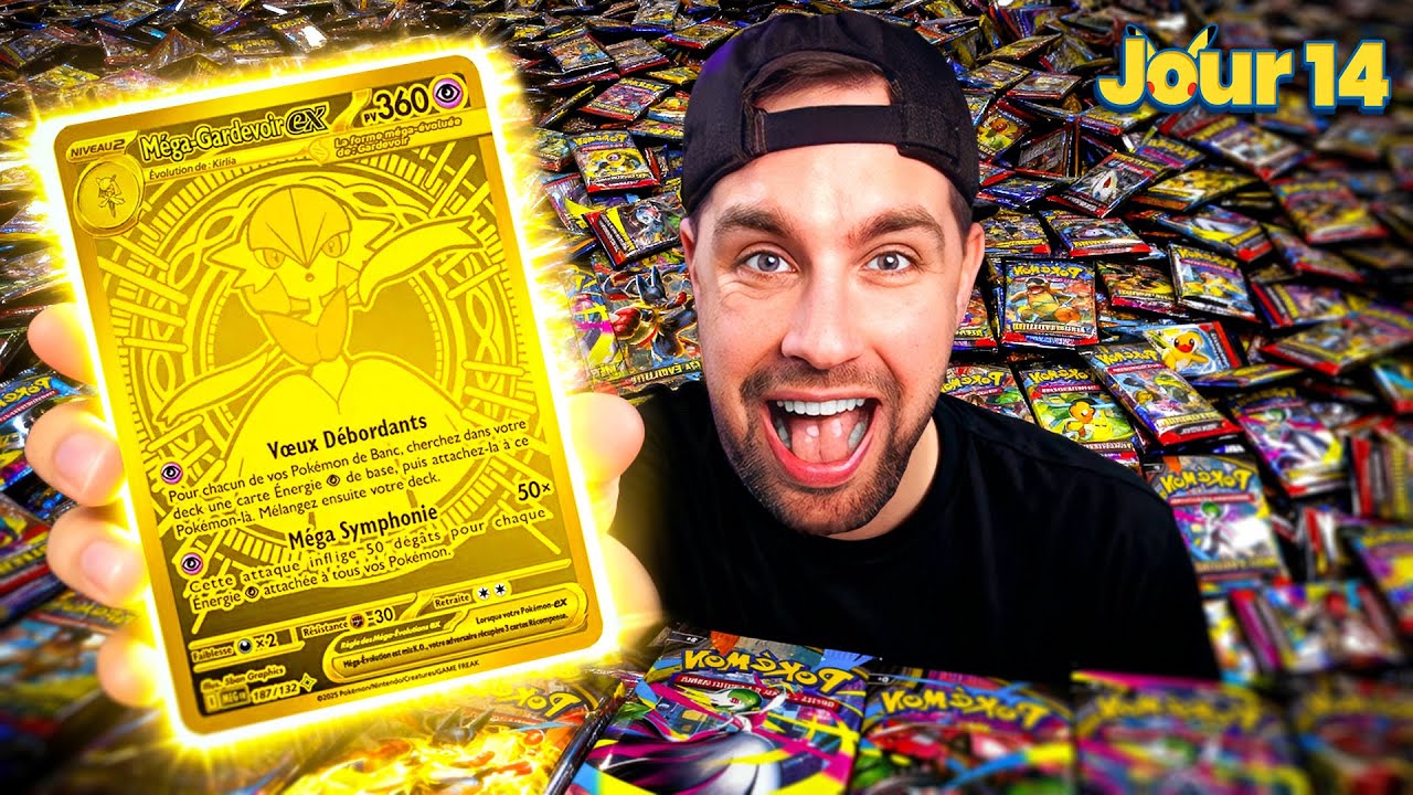 Je craque mon slip avec 127 boosters Méga Évolution ! (on chasse Gardevoir Gold) - Jour 14