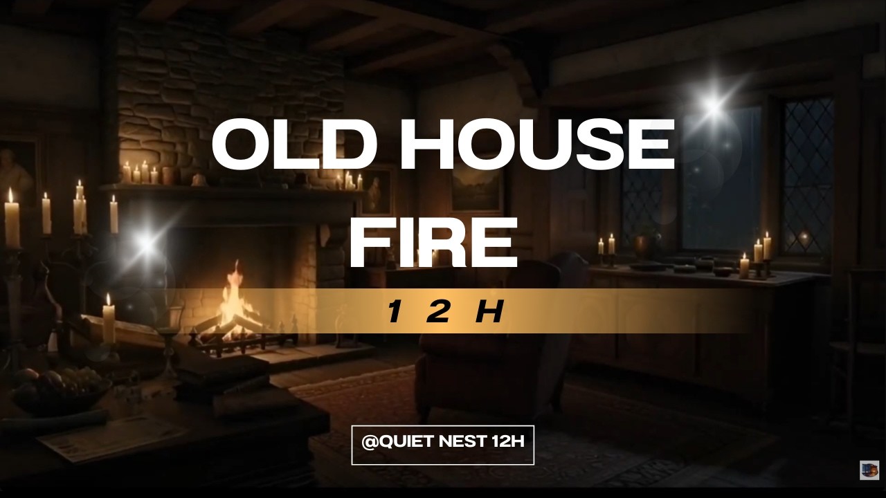 Fireplace with Rain Sounds – 12 Hours Cozy Cabin for Sleep