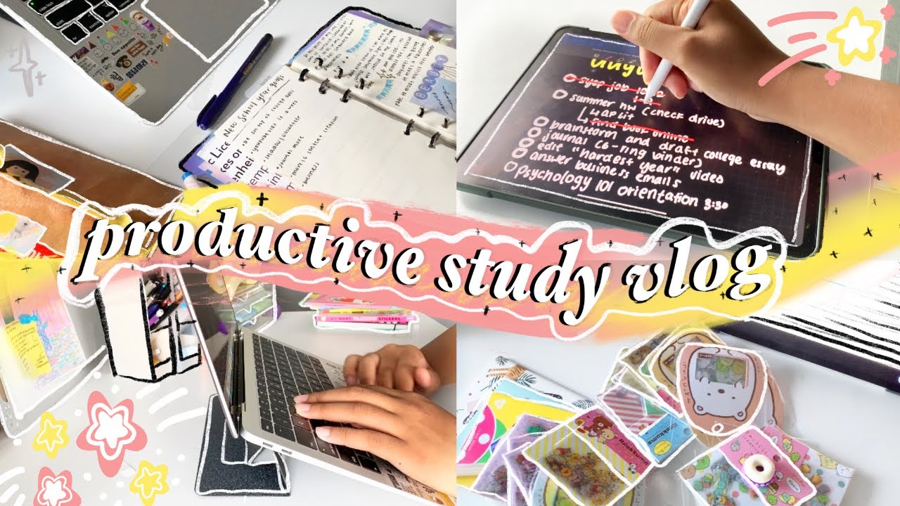 a productive study vlog 🤍📚
