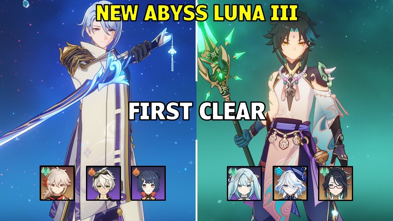 C3 Ayato Double Pyro & C0 Xiao Hyper Carry - Spiral Abyss Luna III Genshin Impact