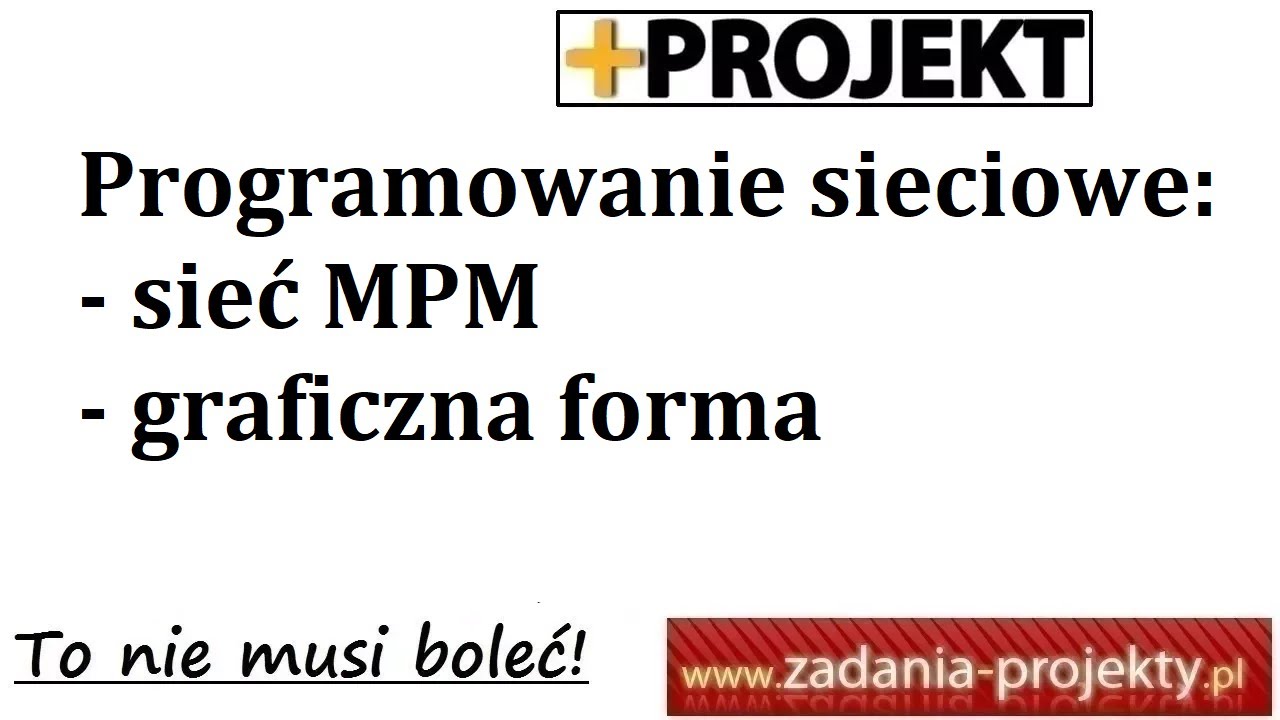 Programowanie sieciowe - sieć MPM - rozwiązane zadanie przykładowe - graficznie