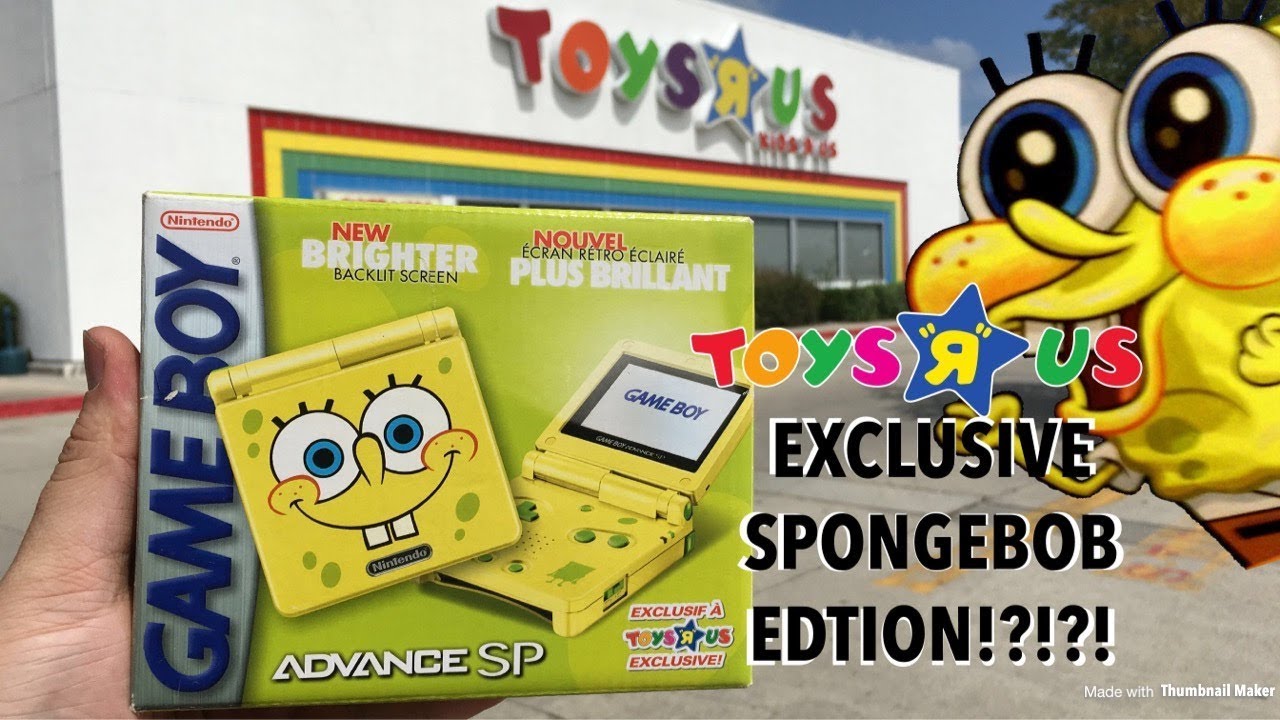 Toysrus Exclusive Spongebob Gameboy Advance SP Unboxing!!