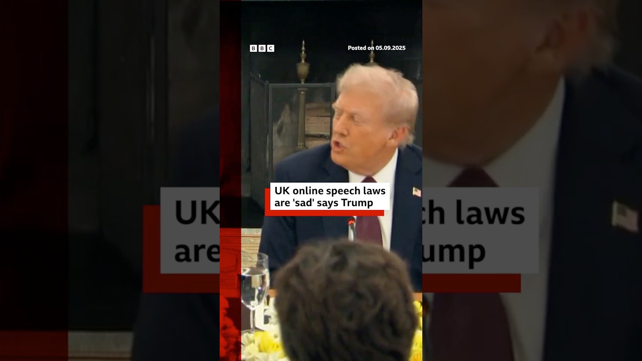 Donald Trump calls UK online speech laws 'sad' and 'strange'. #DonaldTrump #UKPolitics #BBCNews