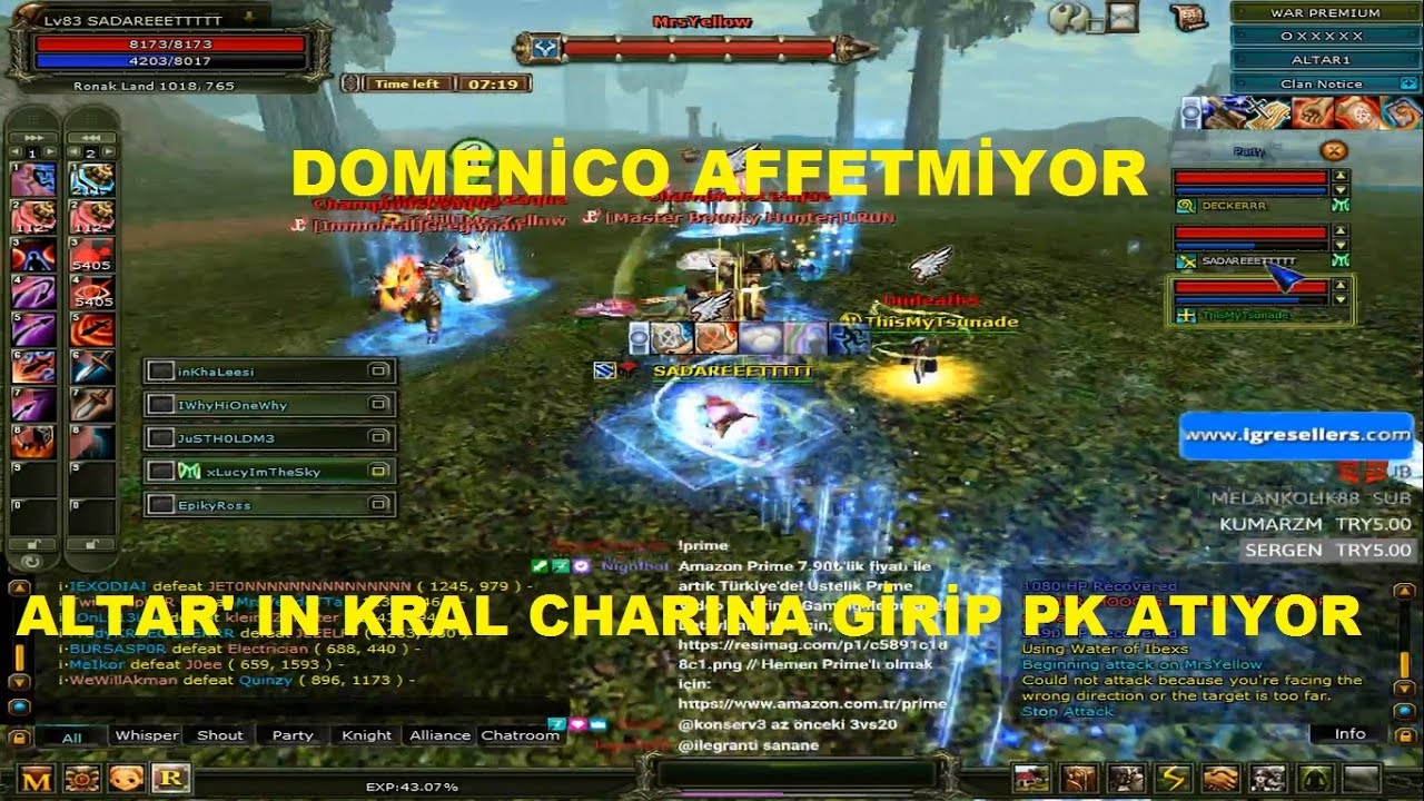 Domenico - Altar' ın Kral Charına Girip 1 Partiye Kafa Tutuyor - Knight Online